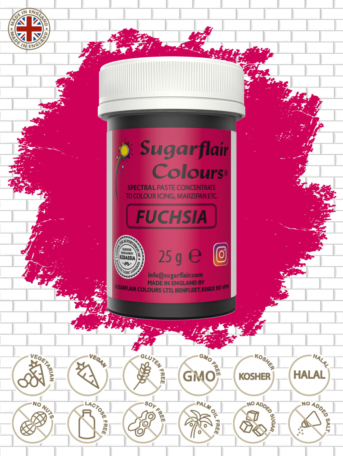 Speisefarben-Paste Sugarflair - Fuchsia 25g