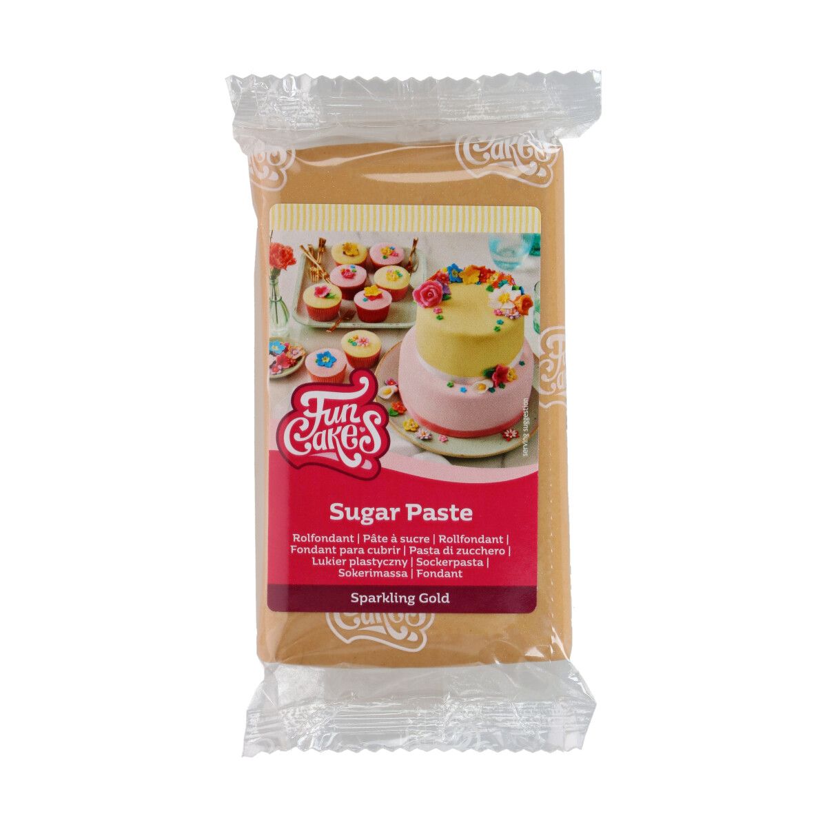 FunCakes Fondant Sparkling Gold 250g – Bild 1