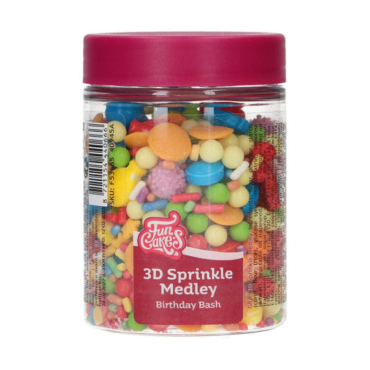 FunCakes Sprinkle Medley Birthday Bash 70g – bunte Streusel für Geburtstagsgebäck