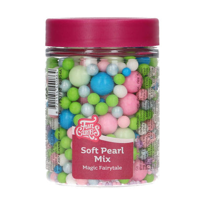 funCakes Soft Pearls Mix Magic Fairytale in grün, rosa, blau und weiß