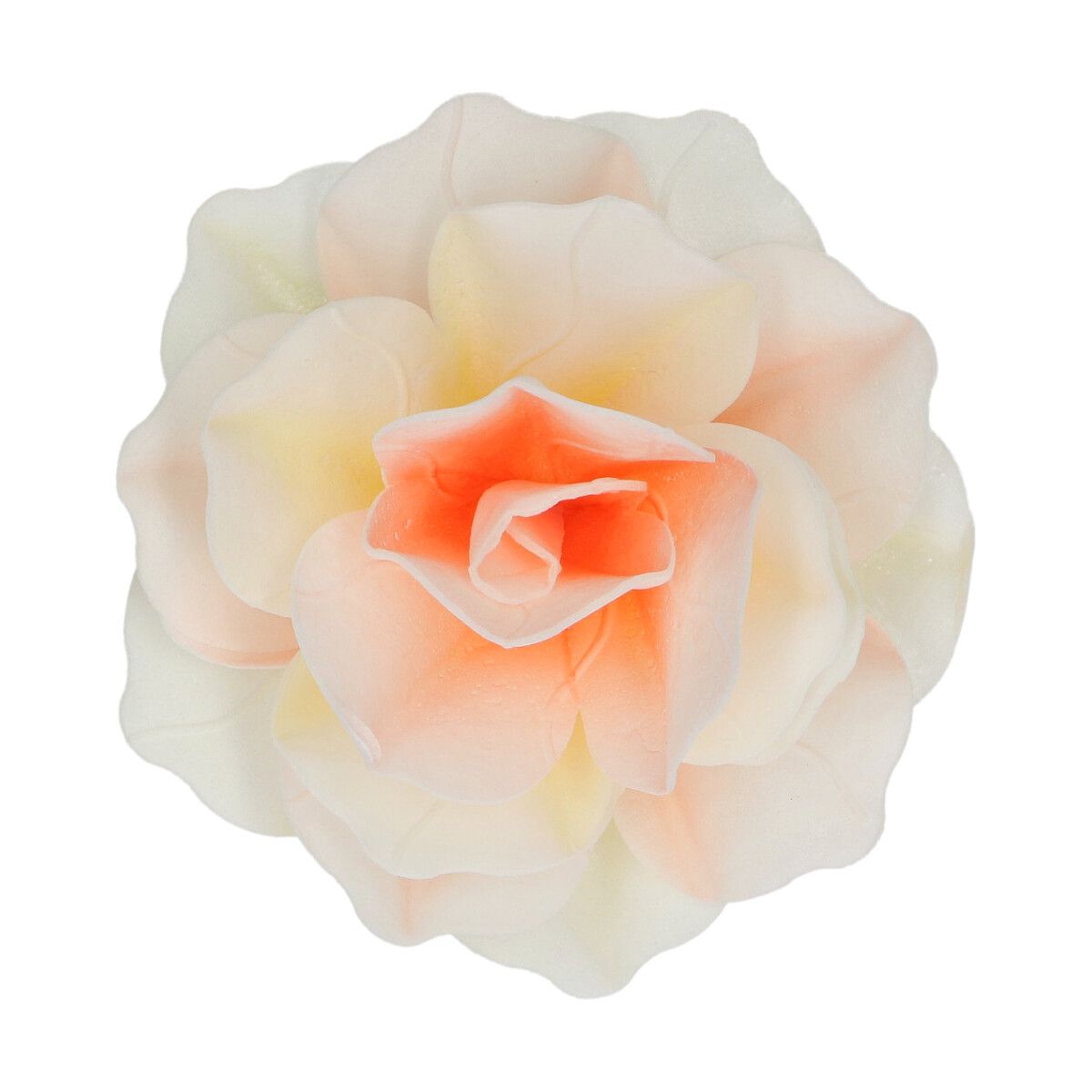 Papierblumen Deluxe Rose Pastella Gelb/Orange Ombre Groß Blüte einzeln