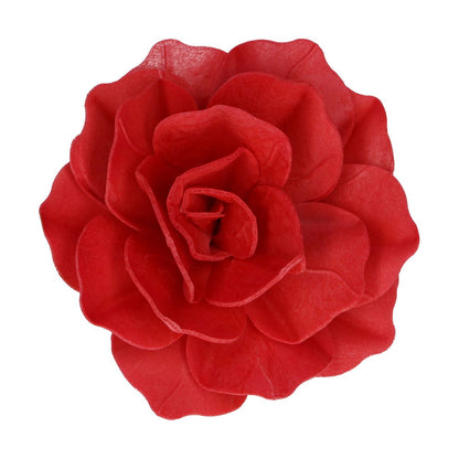 Essbare Papierblumen Deluxe Rose Pastella Rot Groß einzeln