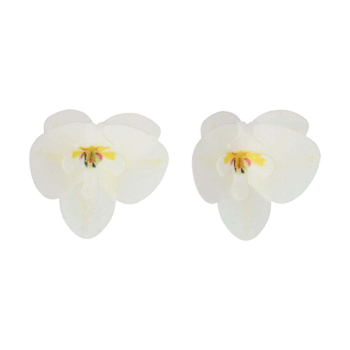Essbare Papierblumen Deluxe Orchidee Weiß Mittelgroß 2 einzelne Blüten