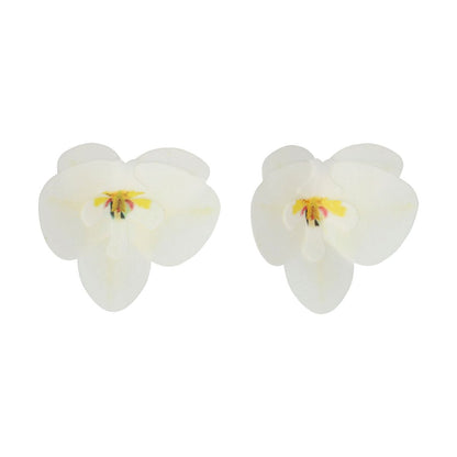 Essbare Papierblumen Deluxe Orchidee Weiß Mittelgroß 2 einzelne Blüten