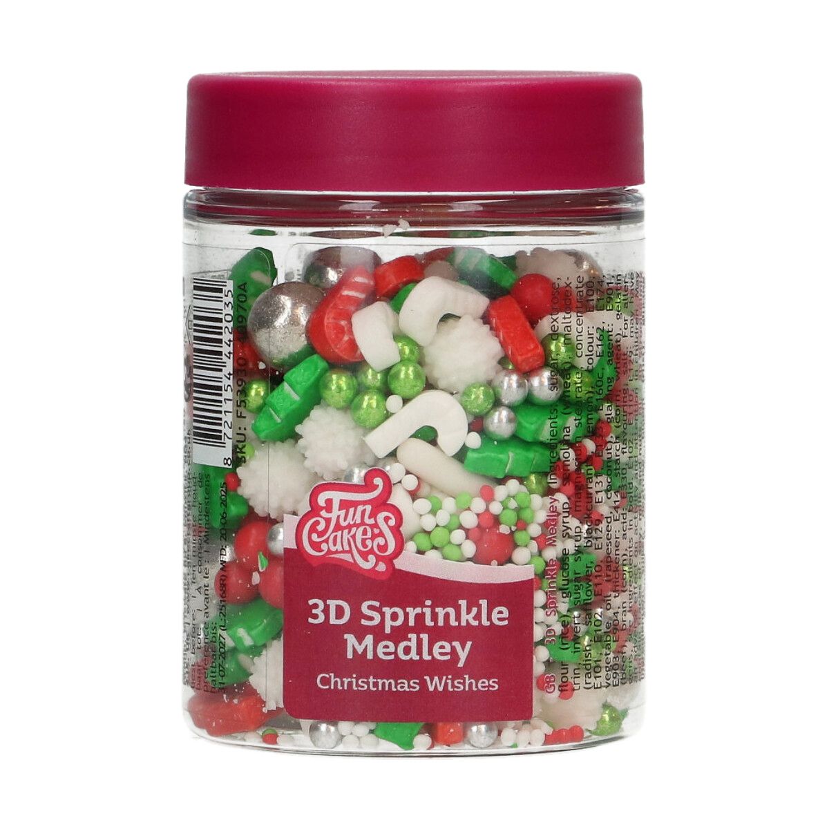 FunCakes 3D Sprinkle Medley Christmas Wishes 70 g Dose