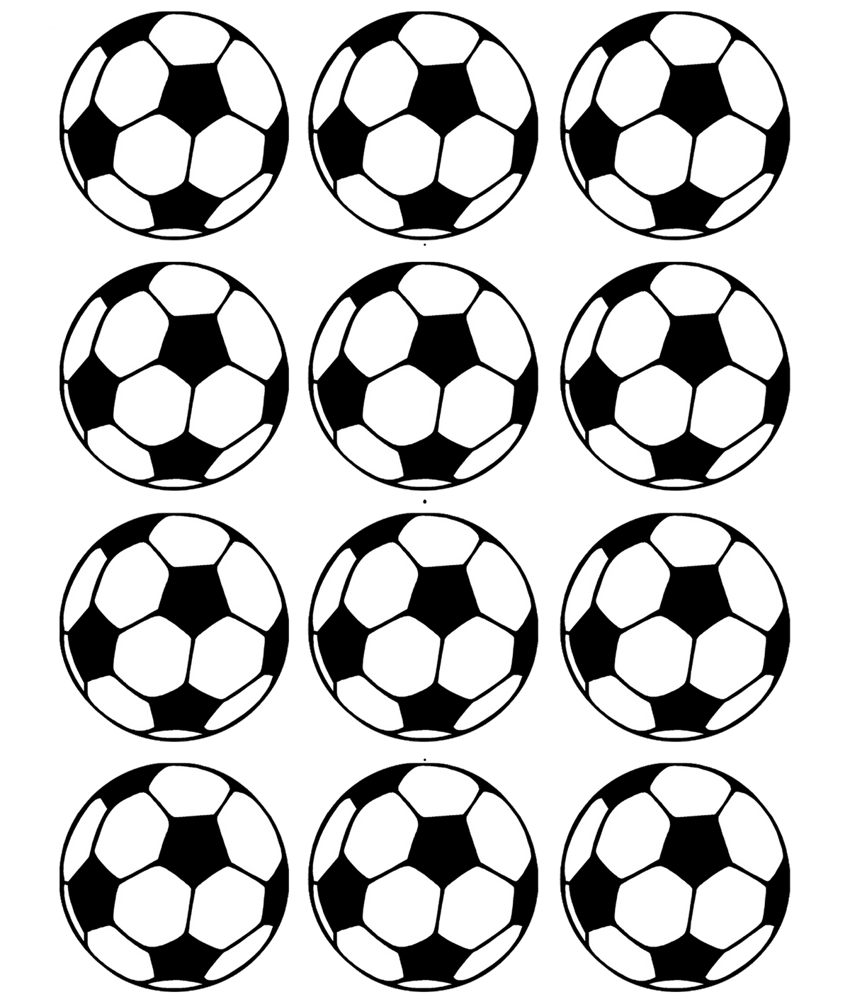 bedruckte Oblaten Fußballmotiv 12 Stk 6 cm