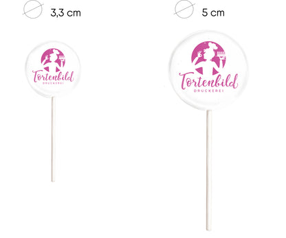 Größenvergleich Lolli 3cm und 5cm