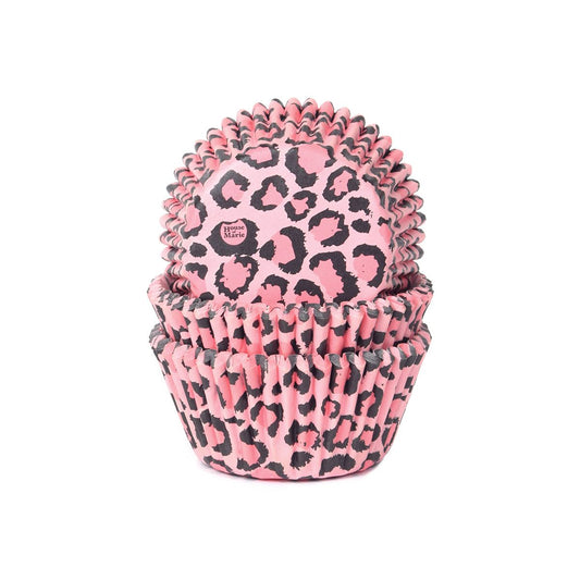 Papierbackförmchen HoM Leopard rosa