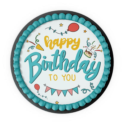 Tortenbild Happy Birthday Rund – Bild 2