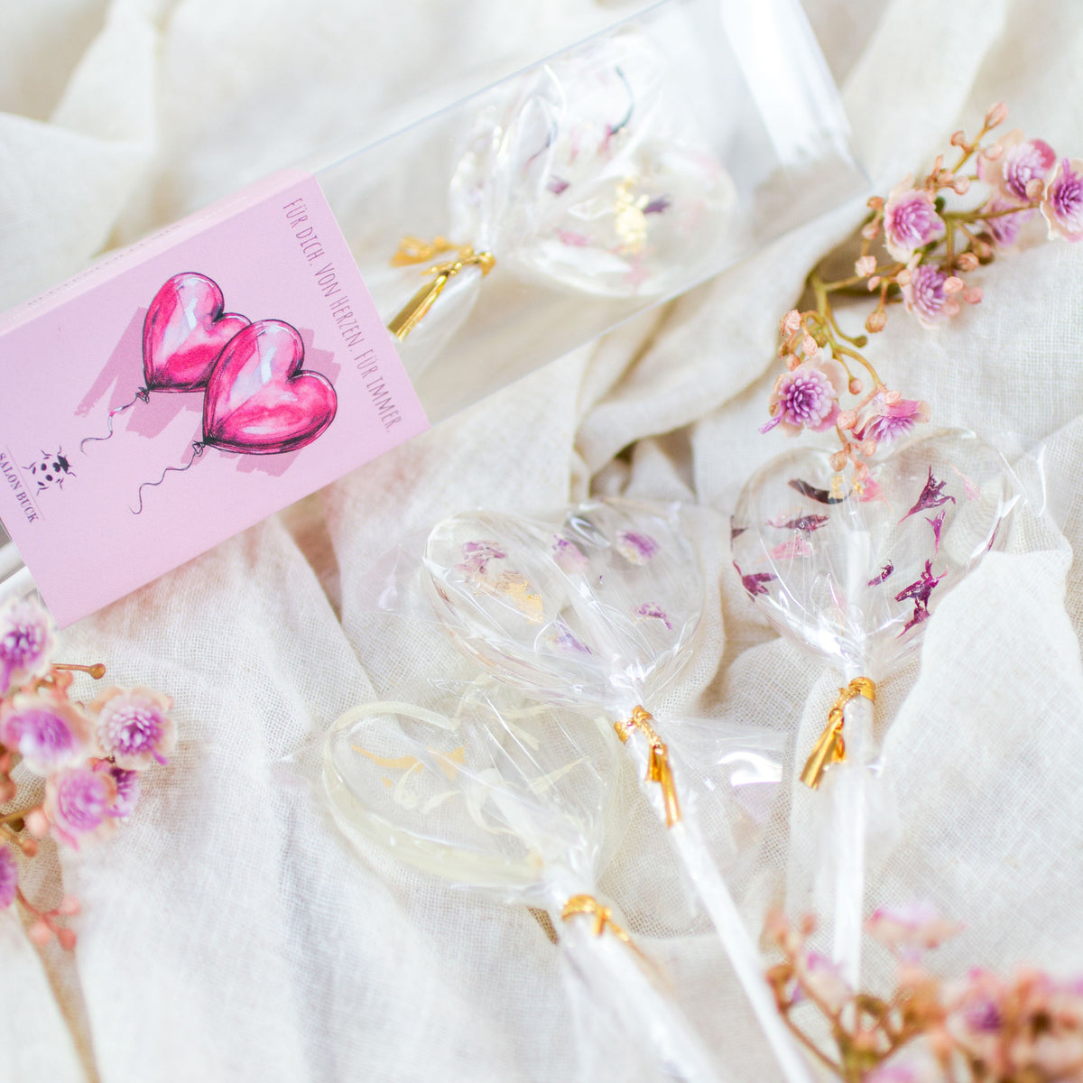 HerzblütenLollis - Valentins-Geschenkset Herzballons – Bild 7