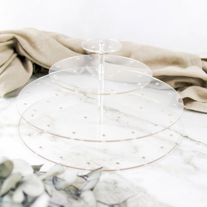 Lolli Etagere transparent rund für 30 Lollis mit Deko rundherum
