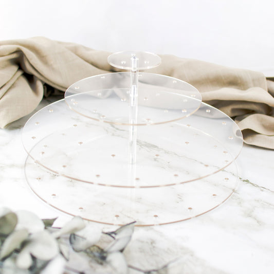 Lolli Etagere transparent rund für 30 Lollis mit Deko rundherum