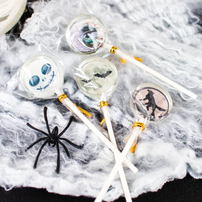 Halloween Lollis mit Spinnendeko