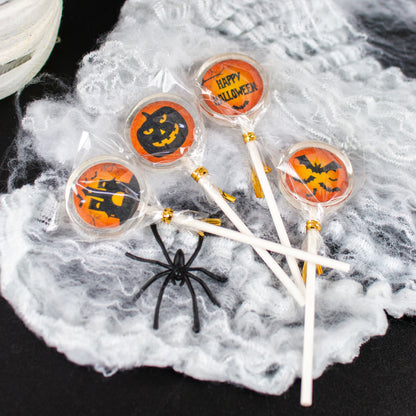 Halloween Lollis mit Kürbis, Fledermäusen und Schloß