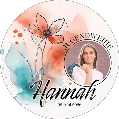 Tortenbild Jugendweihe - Mohnblume – Bild 1