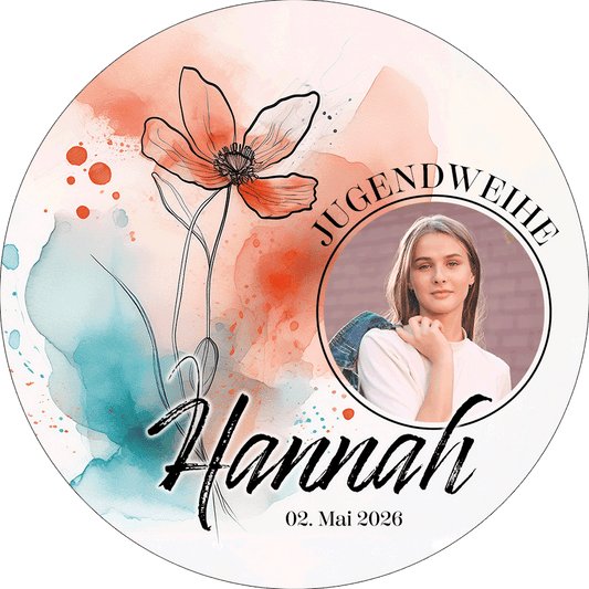 Tortenbild Jugendweihe - Mohnblume – Bild 1