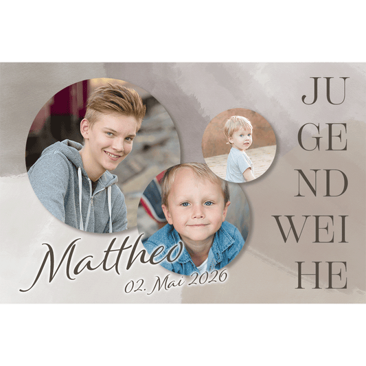 Tortenbild zur Jugendweihe braun