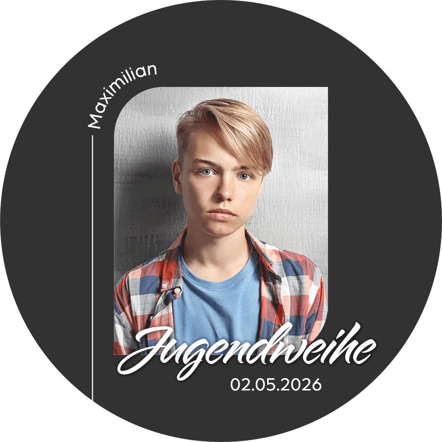 Tortenbild Jugendweihe - Anthrazit – Bild 1