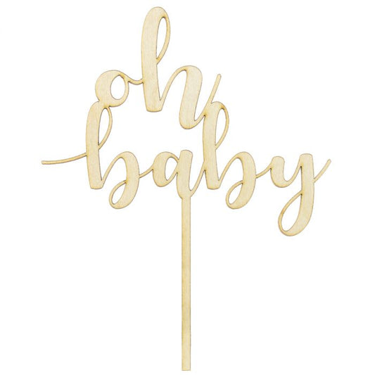 Holz Cake Topper - Oh Baby – Bild 1