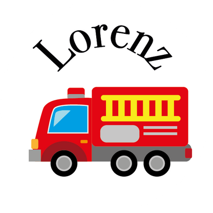 Motiv Feuerwehrwagen mit Namen