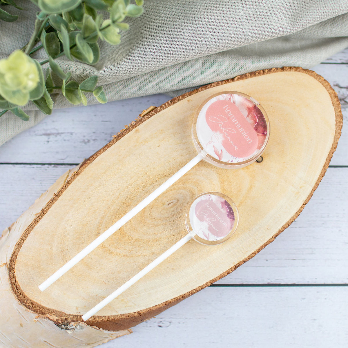Größenvergleich MotivLolli Aquarell Kommunion