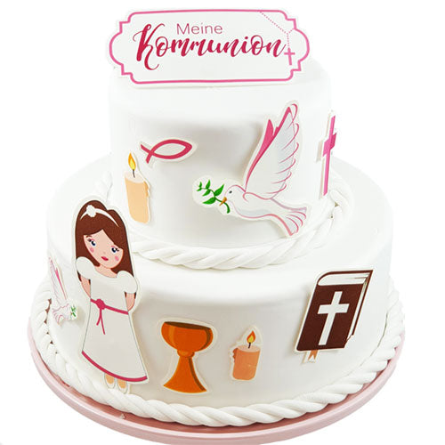 Fondant Kuchen-Tattoo - Kommunion Mädchen – Bild 1