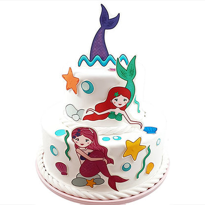 Fondant Kuchen-Tattoo - Meerjungfrau – Bild 1