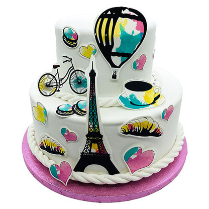 Fondant Kuchen-Tattoo - Paris – Bild 1