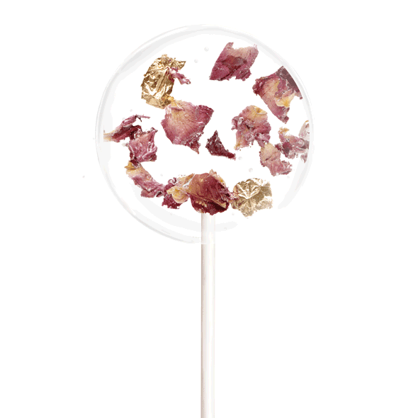 Blütenlolli La vie en Rose Rosenblütenblätter mit Blattgold