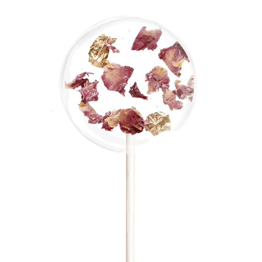 Blütenlolli La vie en Rose Rosenblütenblätter mit Blattgold