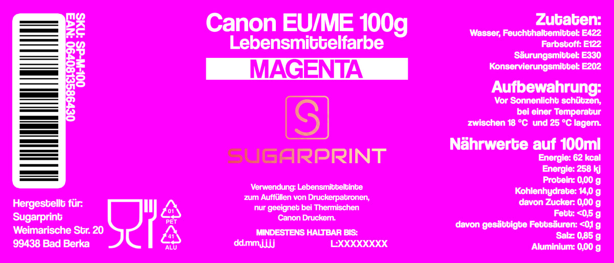MAGENTA Lebensmitteltinte 100ml – Bild 3