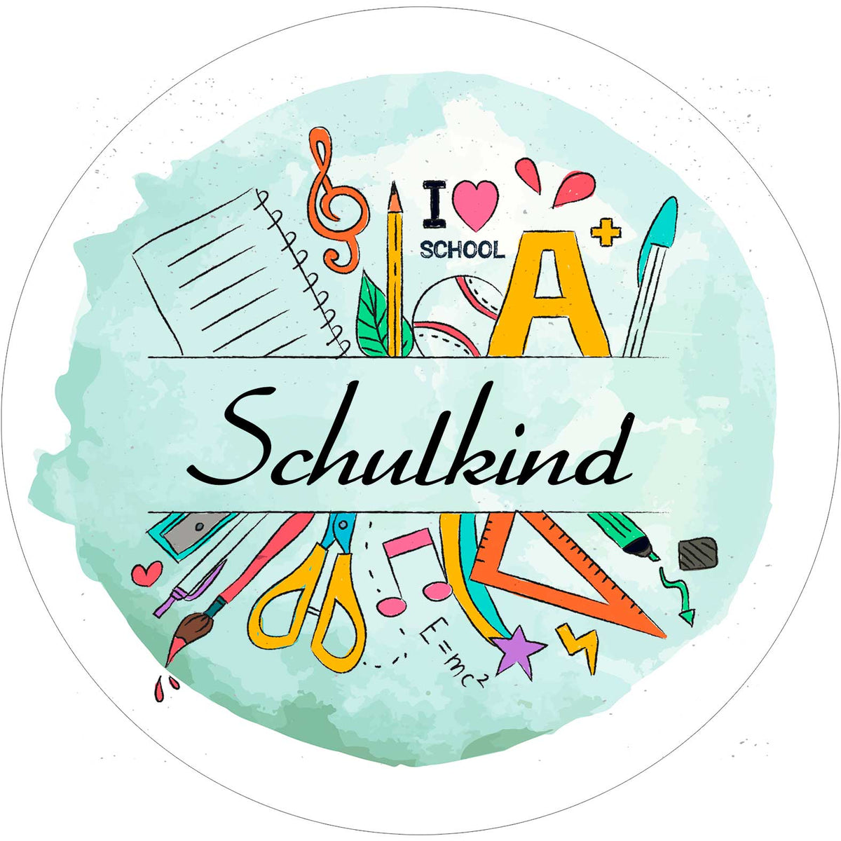 Bedruckte Oblaten Einschulung Schulkind Türkis – Bild 1