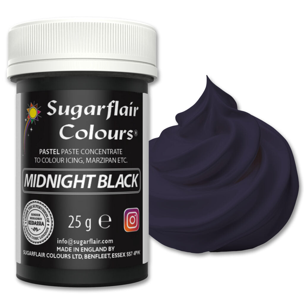 Speisefarben-Paste Sugarflair - Midnight Black 25g