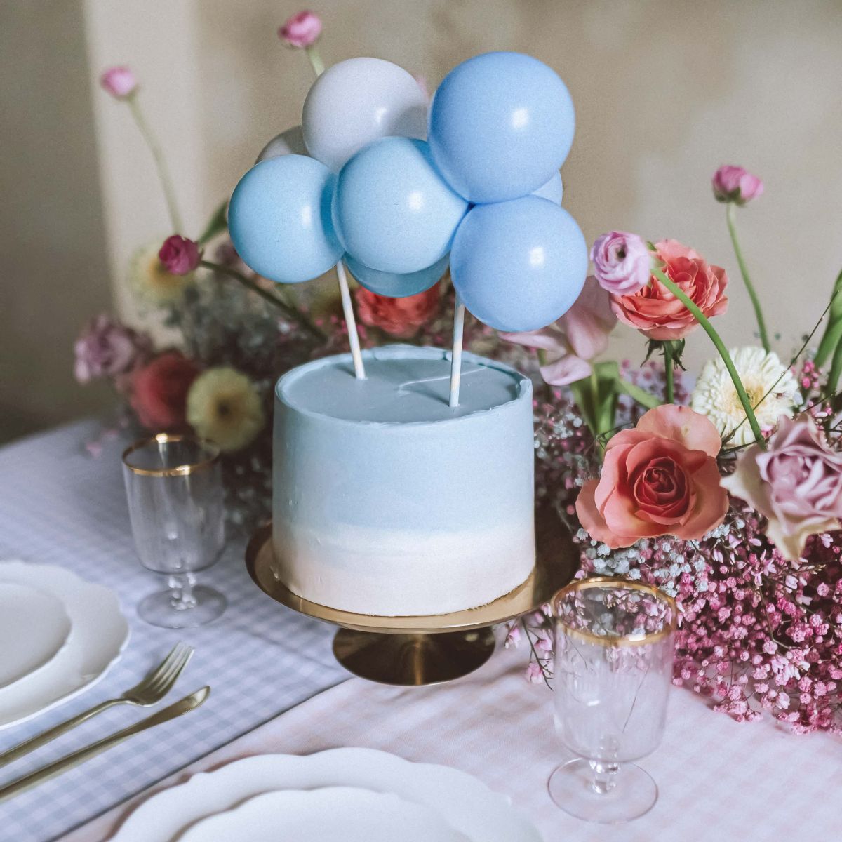 PartyDeco Ballon-Cake Topper Kit - Blau – Bild 2