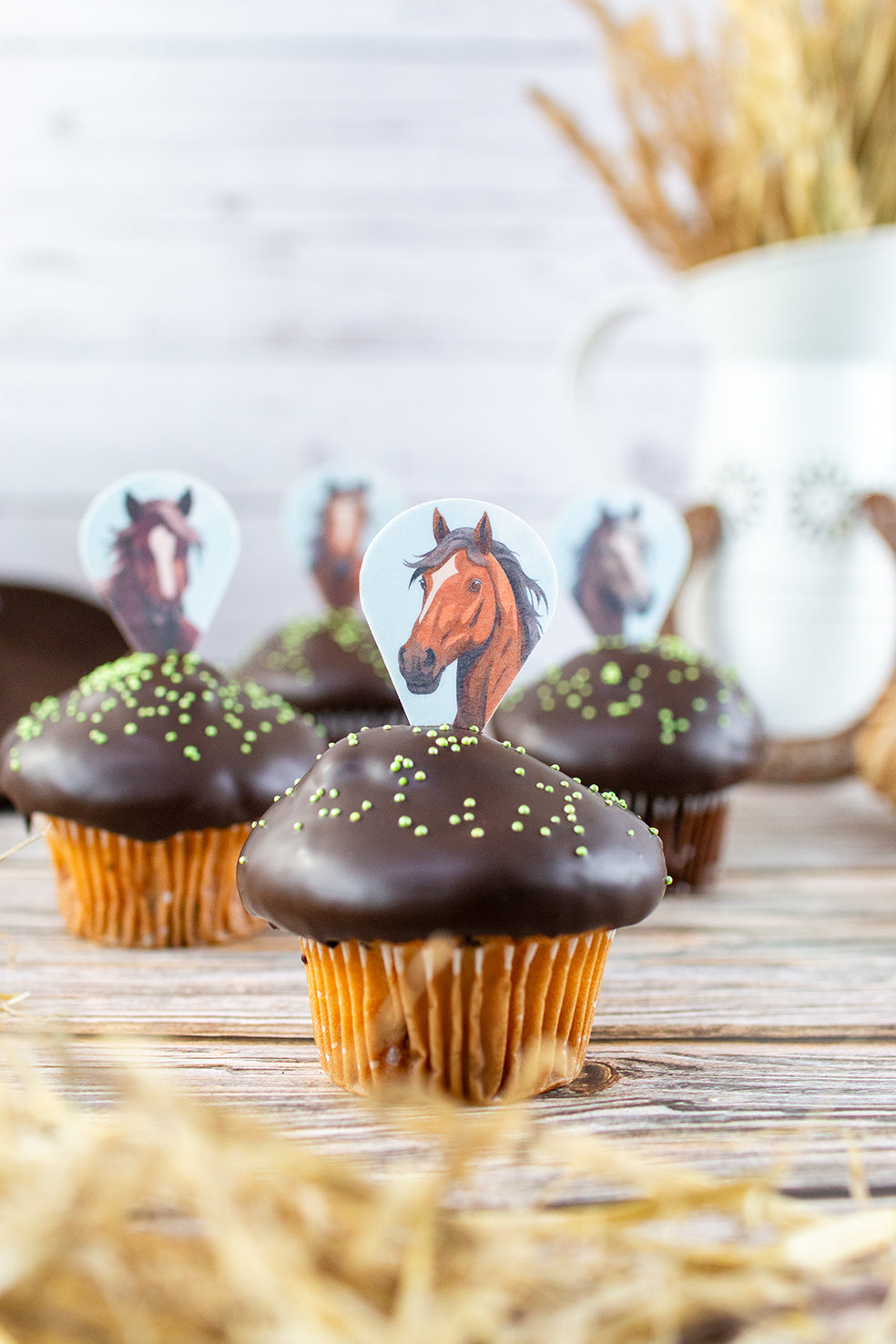 Pferde Oblaten Einstecker in Muffins