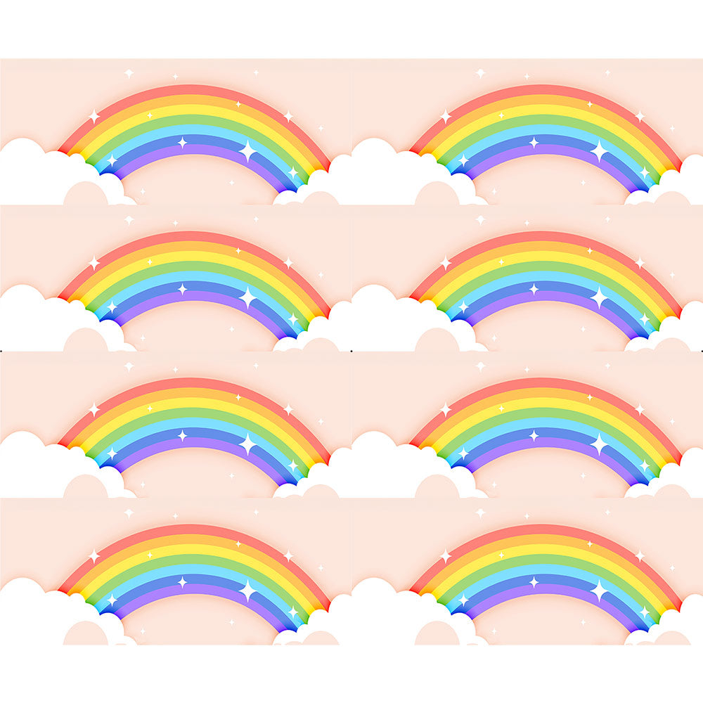 Tortenband rosa mit Regenbögen und Wolken