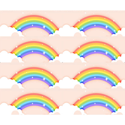 Tortenband rosa mit Regenbögen und Wolken