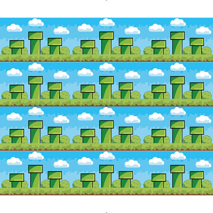 Tortenband mit blauen Himmel und grünen Säulen