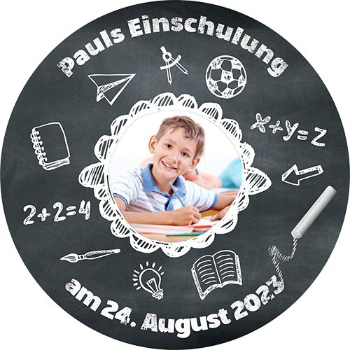 Tortenbild zur Einschulung Tafel und Kreide