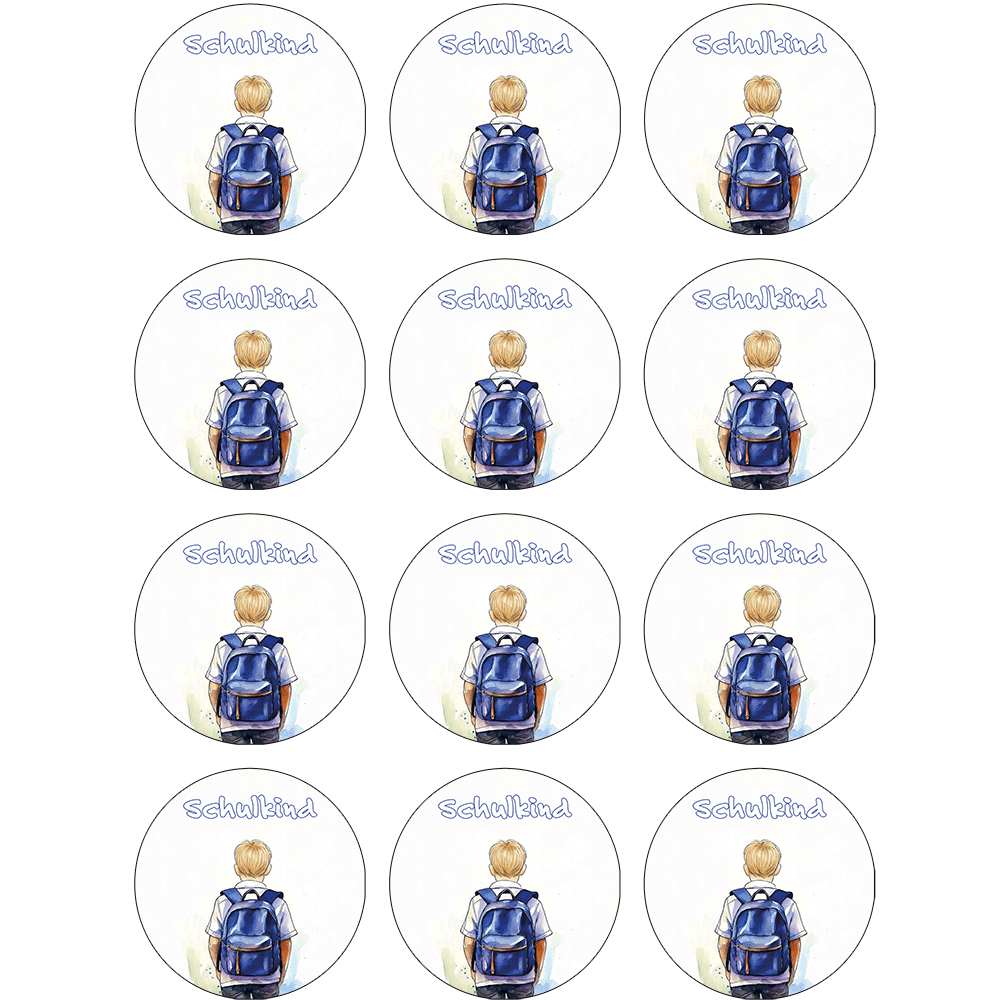 bedruckte Oblaten Schuljunge blond 12x6cm