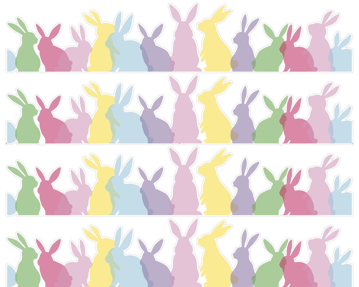 Tortenband mit bunten Osterhasen