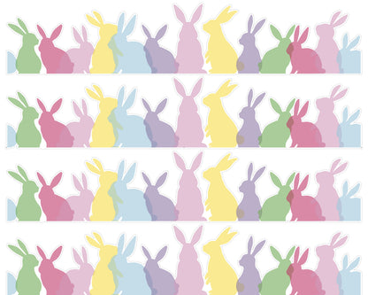 Tortenband mit bunten Osterhasen