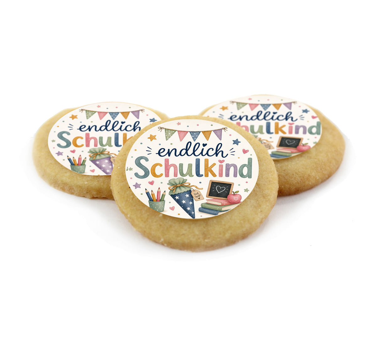 MotivCookies endlich Schulkind | Zuckertüte Blau oder Lila | Einschulung – Bild 1