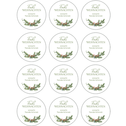Motivoblaten „Tannengrün“ – Frohe Weihnachten 12 x 6 cm
