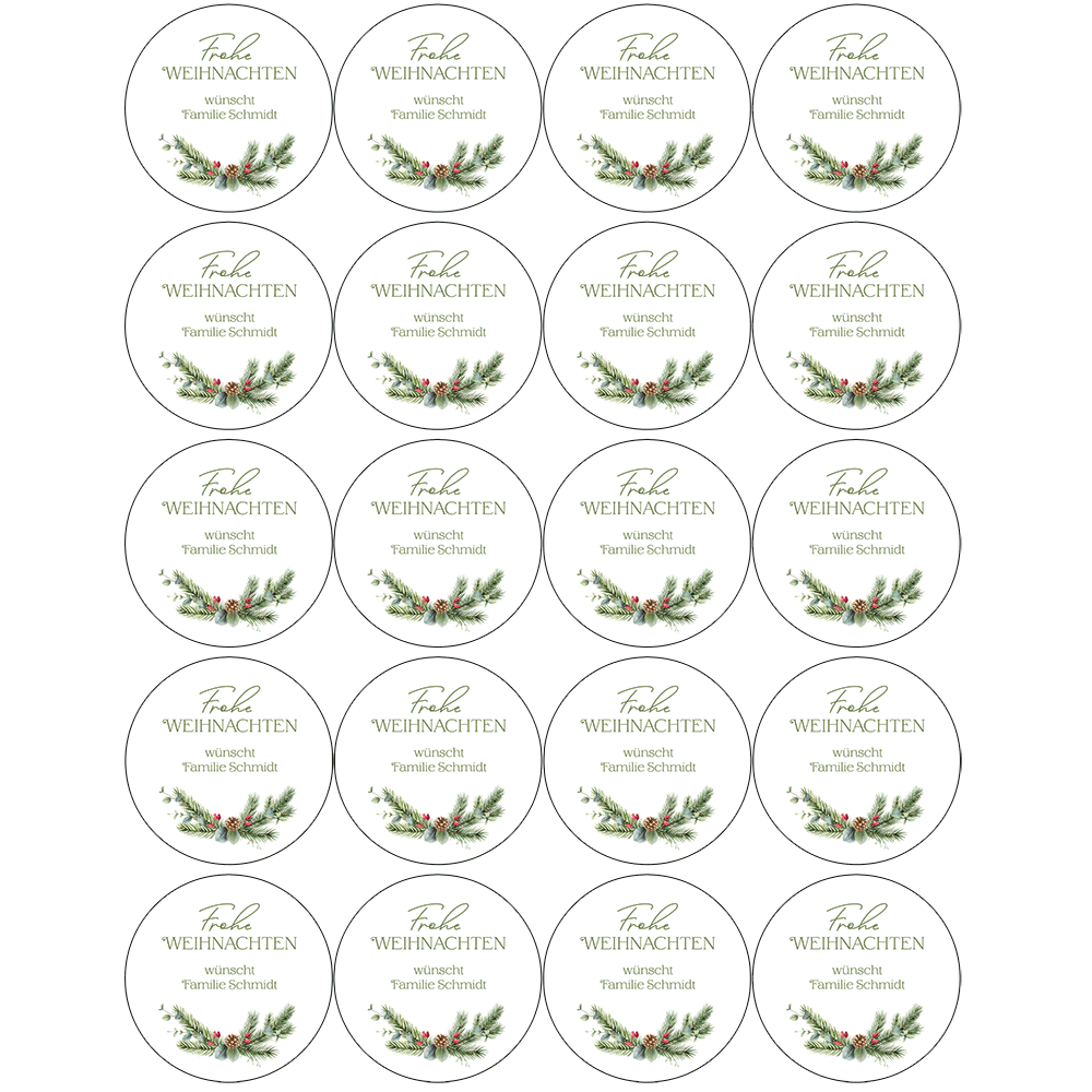 Motivoblaten „Tannengrün“ – Frohe Weihnachten 20 x 5 cm