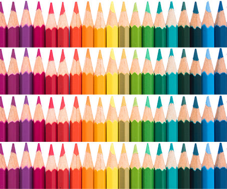 Tortenband weiß mit Buntstiften aller Farben