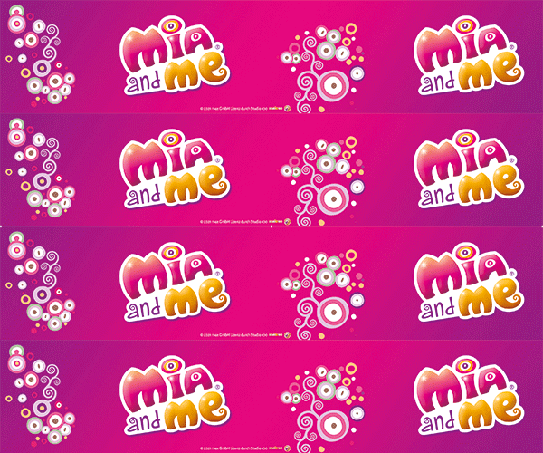 Tortenband pink mit Mia and Me - Logo