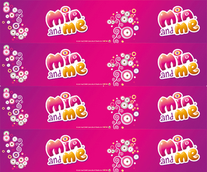 Tortenband pink mit Mia and Me - Logo