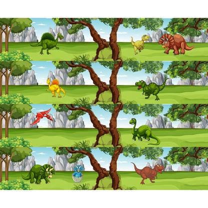 Tortenband mit verschiedenen Dinosauriern