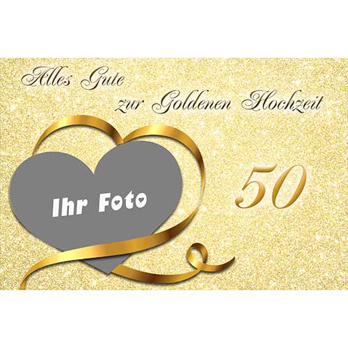 Tortenbild Goldene Hochzeit Glitter Rechteckig